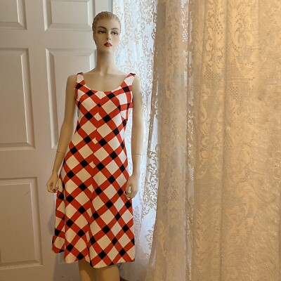 orange and white plaid dress Orange Plaid Greta Dress  Retrolicious