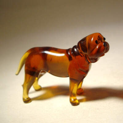 Glass Dog Mastiff Figurine