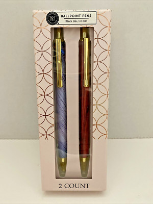 Modern Expressions 2 Ballpoint Pens Black Ink 1.0mm SEALED