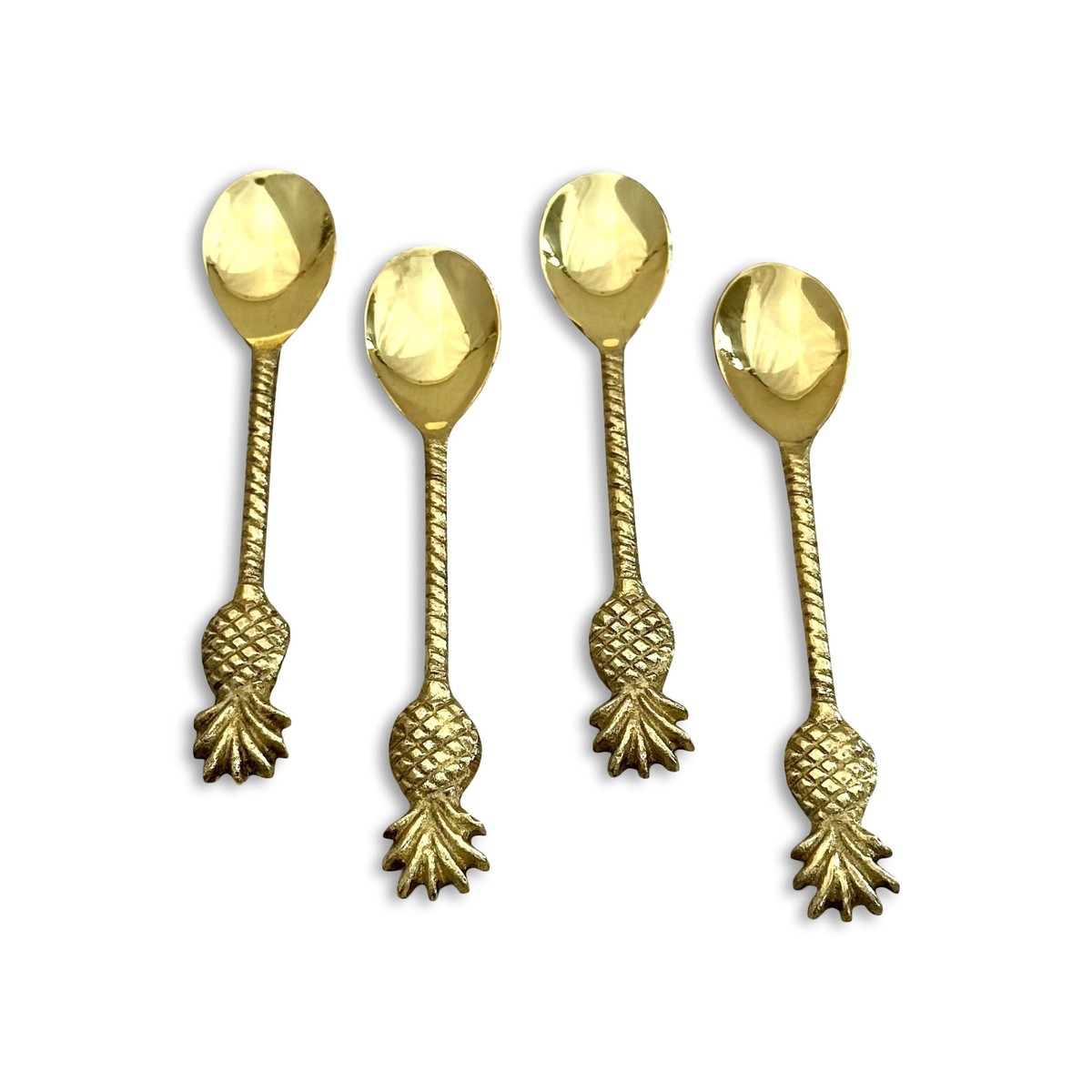 Pineapple Fruit Gold Tone 5.5 Inch Stainless Steel Coffee/Dessert