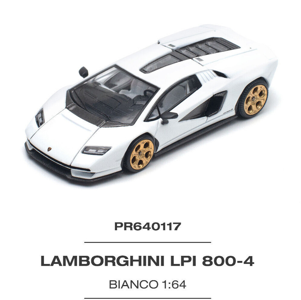 Гоночный автомобиль Lamborghini Countach LPI 800-4 - Белый Bianco отлитый под давлением в масштабе 164 PR640117 4490₽