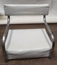 Vintage Child's Vinyl Padded Booster Seat With Metal Arms