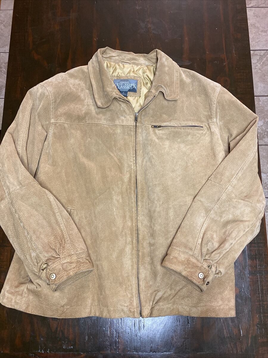 New York Classics XL Leather Coat Zip Tan Brown Jacket | eBay New York Classics XL Leather Coat Zip Tan Brown Jacket | eBay