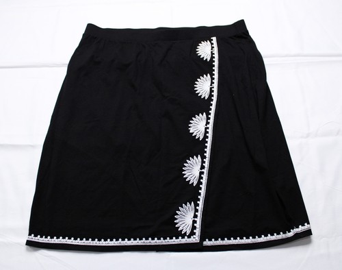 Jupe Chico's Taille 1 En Laine Et Poly - Noire, Taille Élastique à La Ceinture - Neuve Avec Étiquettes