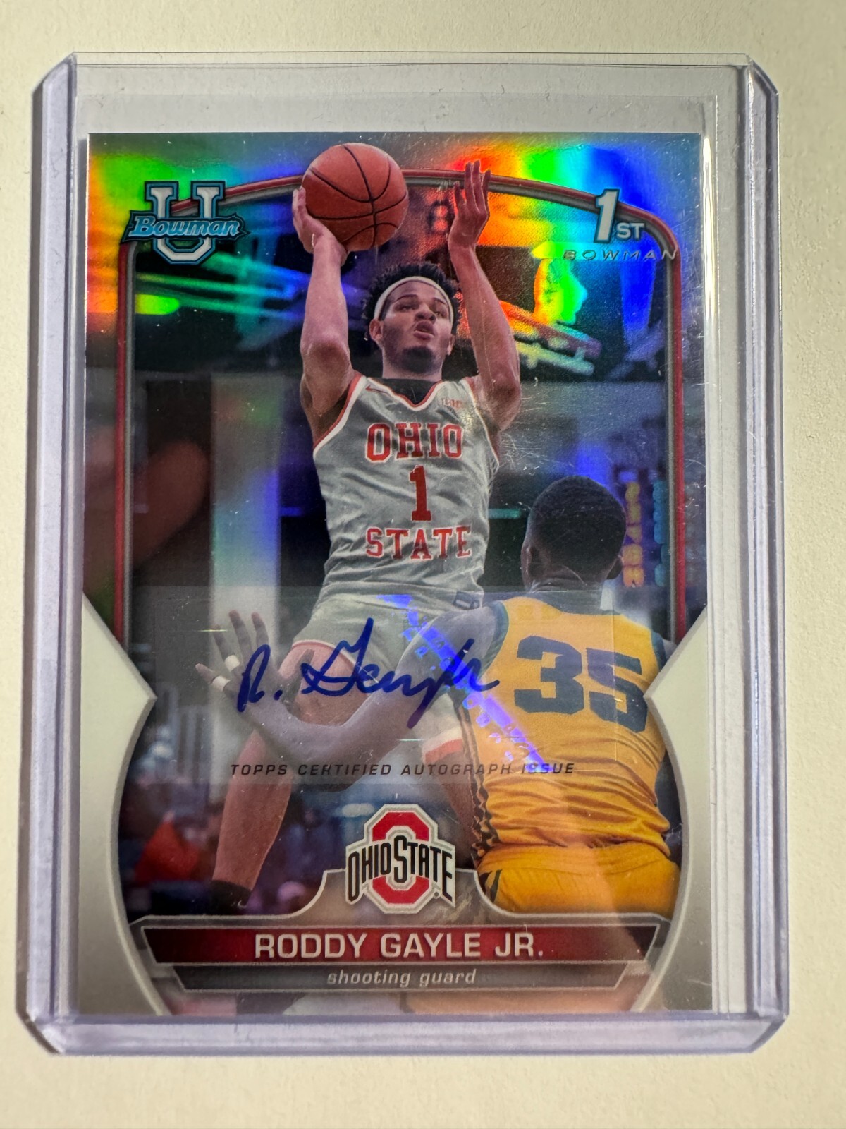 K153,551 - 2022-23 Bowman Chrome University Auto Refractors #8 Roddy Gayle #/499