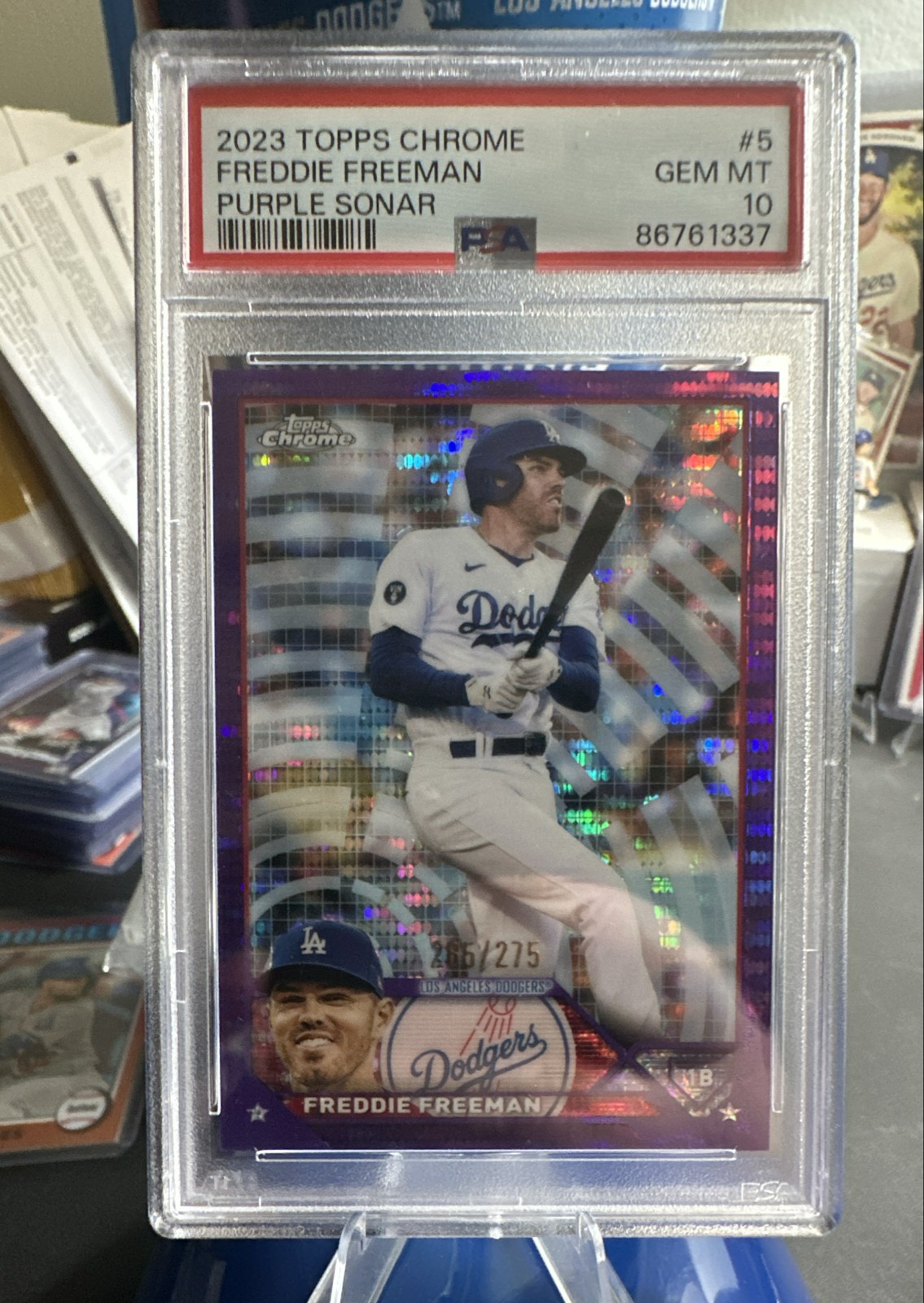 2023 Topps Chrome - Freddie Freeman #5 Purple Sonar Refractor /275