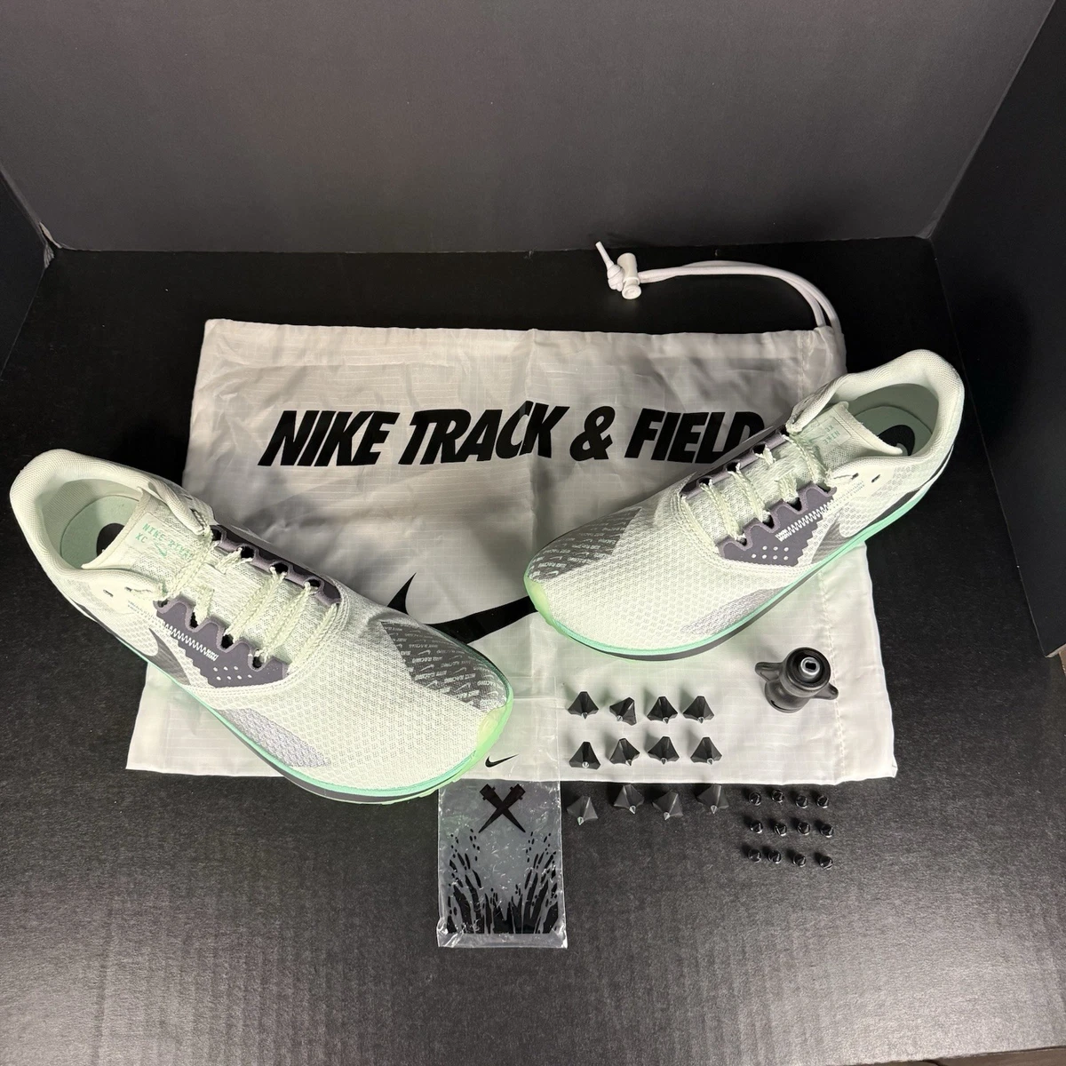 NEW NIKE men\'s rival xc 6 shoe in barely green/metallic silver-green glow Nike Zoom Rival 6 Barely Green for Sale | Authenticity  main image 3