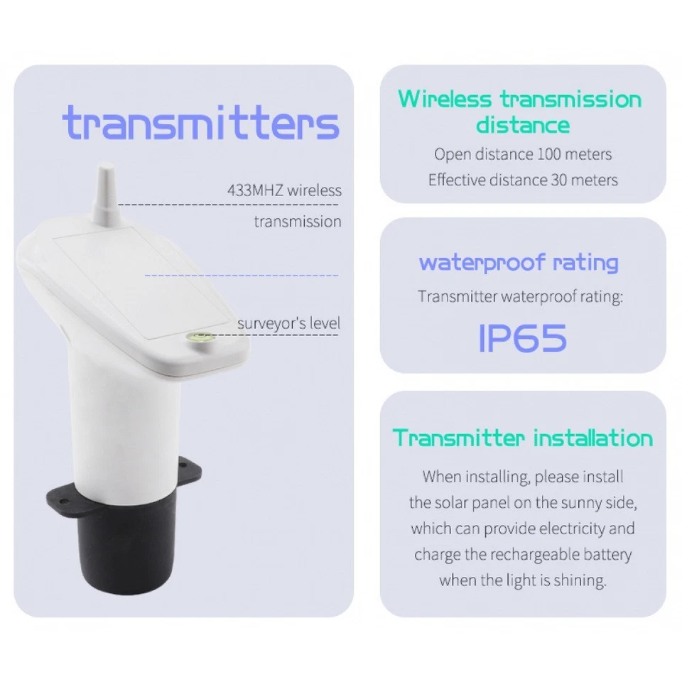 Ultrasonic Water Tank Liquid Meter Time Display Multifunctional Liquid Gauge - Image 2 of 4