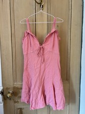 Zara pink linen blend mini dress size small