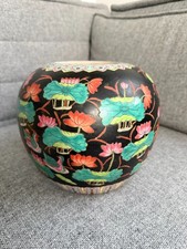 A Large Chinese Familie Rose Lotus and Birds Ginger Jar, Late Qing Period