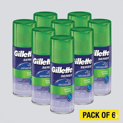 Gillette Series Sensitive Skin Shave Gel with Aloe - 70g - 2.5 oz - 6 Pack