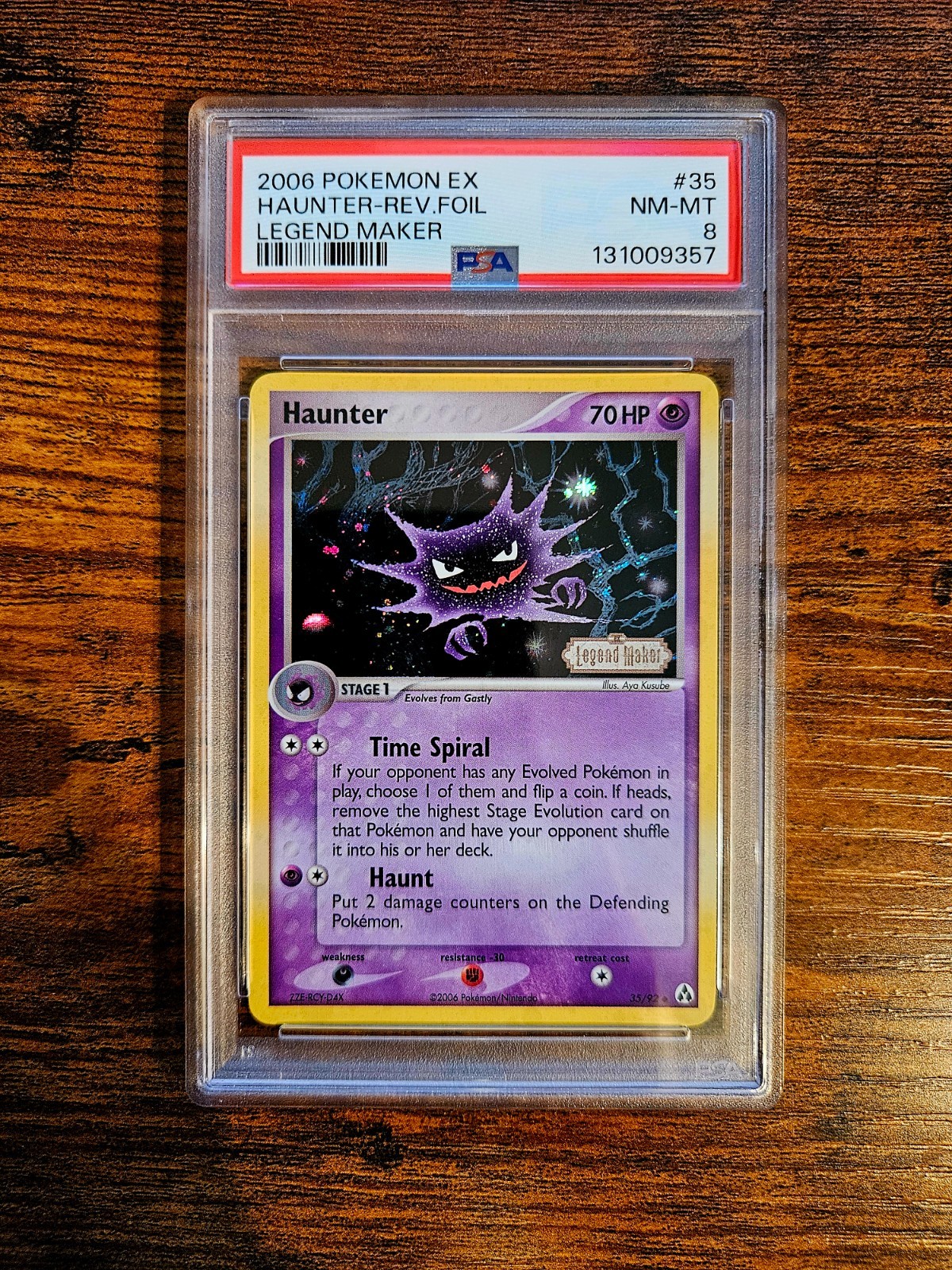 2006 Pokémon EX Legend Maker Haunter Reverse Foil Stamped 35/92 Pop 65 PSA 8
