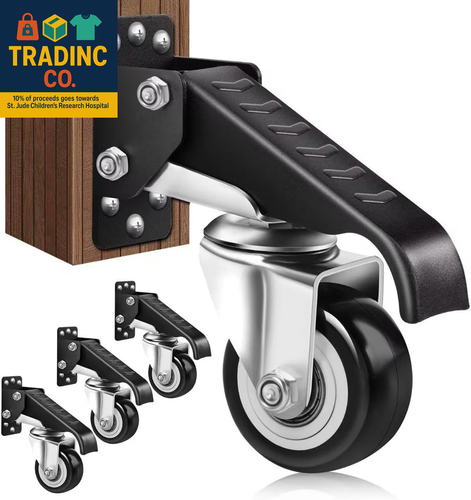 Retractable Workbench Casters Kit, Heavy Duty Workbenches Wheeels with 600 Lbs C - Afbeelding 1 van 7