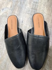 Lucky Brand LKV540H Black Leather Mule Flats Slip On Loafers Women  s Sz 8.5 NWOB