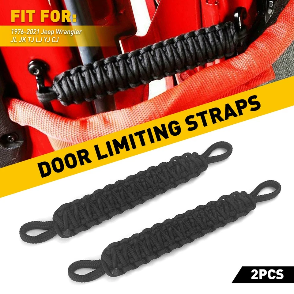 2x correias limitadoras de porta alça resistente para 1996-2019 Jeep Wrangler JK YJ TJ CJ - Imagem 4 de 4