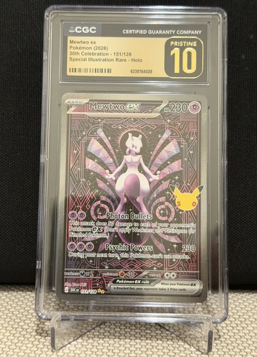 Pokemon 2026 Mewtwo Ex 30th Celebration #151 CGC 10 PRISTINE