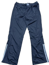 Adidas 3-Stripes Black Track Pants Wide Leg Drawcord Unisex