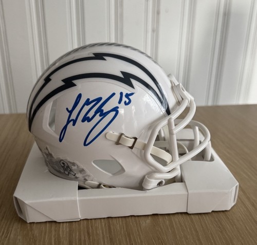 Ladd McConkey Autographed Signed Los Angeles Chargers MINI HELMET BECKETT BAS 2 