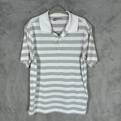 Nike Golf Poloshirt Herren Medium weiß schwarz Streifen Golf Golfer