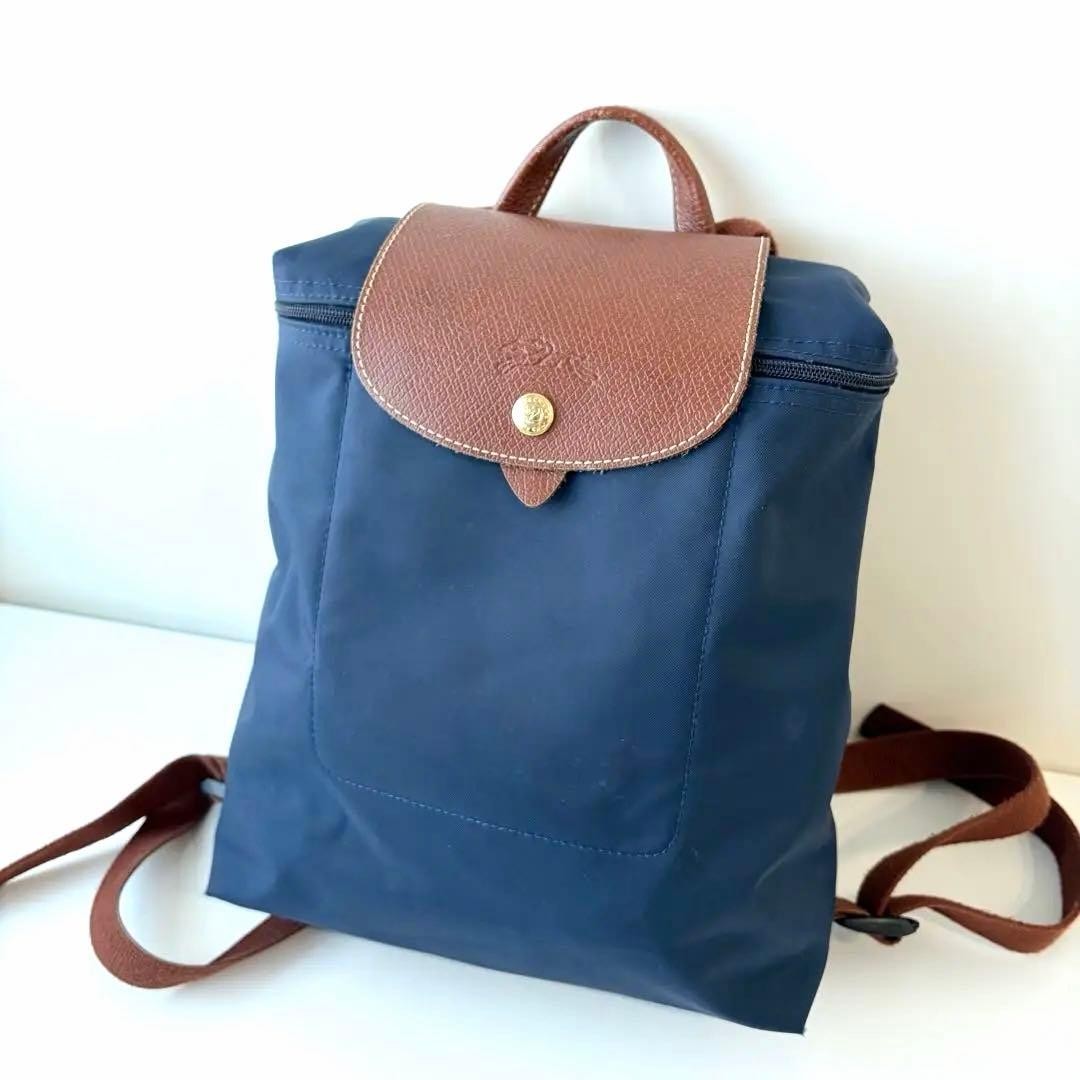 Longchamp Pliage Mini Backpack Navy Foldable Trav… - image 1