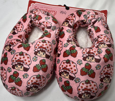 Strawberry Shortcake kids Pink Faux Fur Non-Slip Slipper Socks 11-12