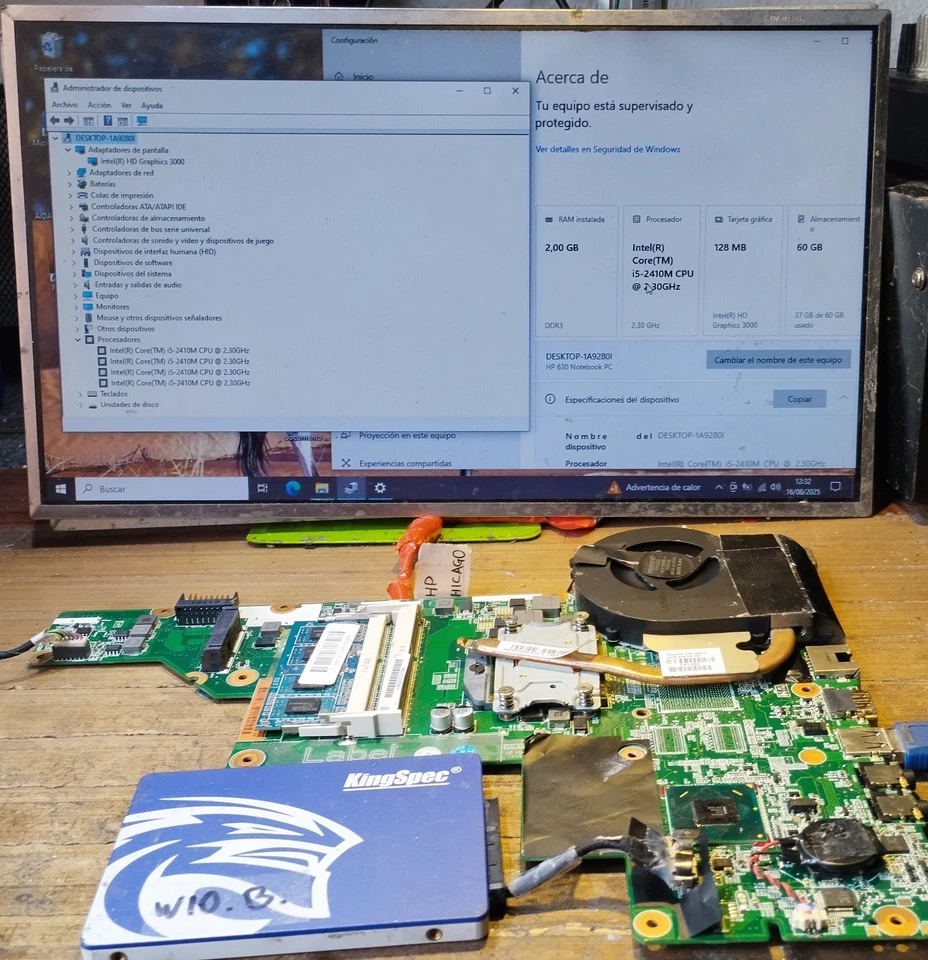 Placa base Motherboard , HP CQ57 HP 630 01015FY00-600-G CHICAGO_HR_HPC i5-2410M - Imagen 3 de 3