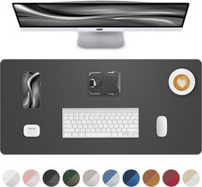 Leather Desk Pad Protector, Mouse Pad, Office Desk Mat, Non-Slip PU Leather Desk