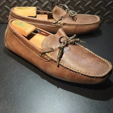 14th & Union Brown Leather Slip-On Driving Shoes Men's Size 10.5M Made In Brazil