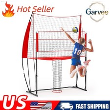 Volleyball Practice Net 8x11FT Adjustable 2-in-1 Ball Return System