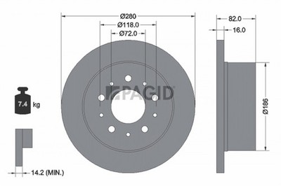 2x PAGID Bremsscheibe 54161NC für FIAT DUCATO Bus Combinato CAT Panorama 4x4 JTD