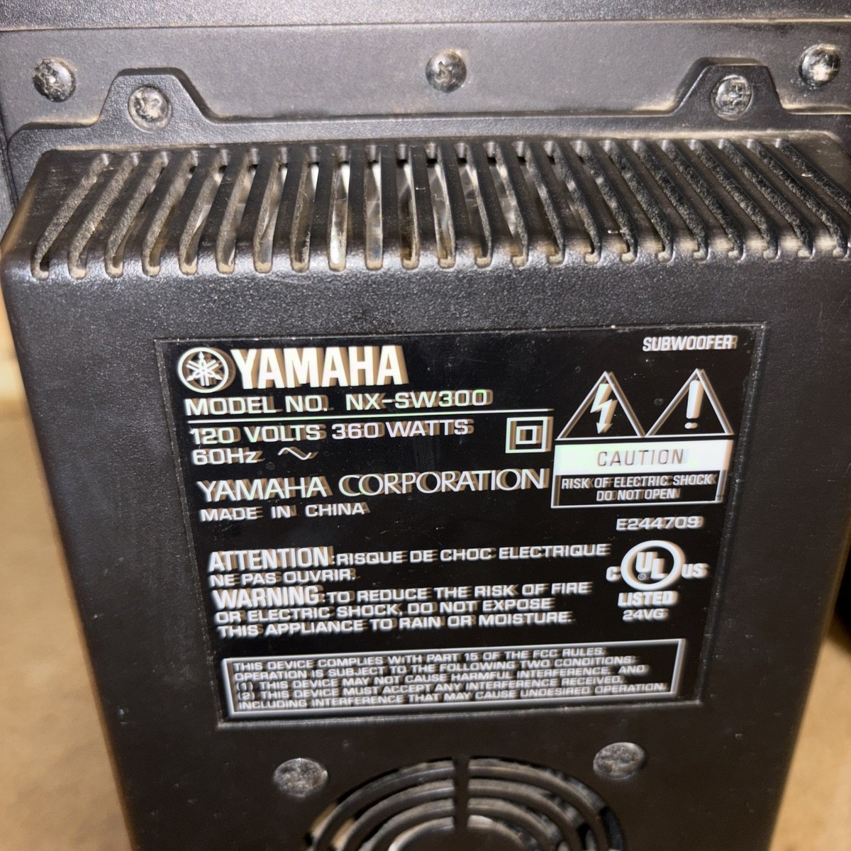 Yamaha NX-SW300 Subwoofer Speaker, 120 Volts 360 Watts 60Hz | eBay