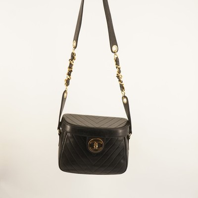 Chanel Black Lambskin Chevron Vanity Bag- Free Shipping US