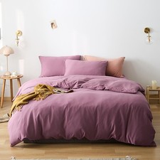 Cottonight Purple Comforter Set California King - Dusty Pale Mauve Cotton Bla...