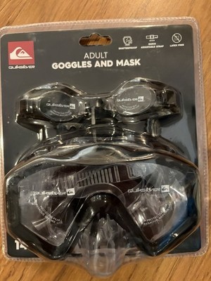 Quicksilver Adult Goggles And Mask Shatterproof Latex Free Adjustable New In Box
