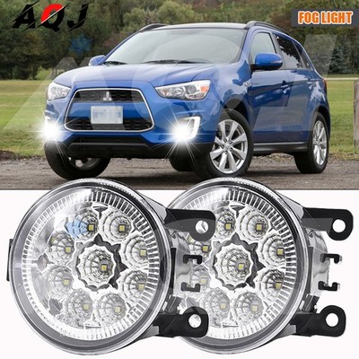 Pair Bumper LED Fog Lights Driving Lamps For Mitsubishi RVR 2011-2017