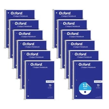 Spiral Notebook 12 Pack, Bulk, 1 Subject Journals, College Ruled Paper, 8 x 1...