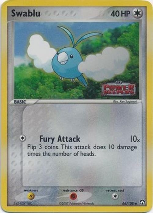 Swablu - 66/108 - Pokemon Power Keepers Reverse Holo Rare LP