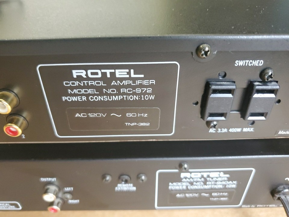 Rotel RC-972 Stereo Integrated Amplifier + RT-940AX AM/FM Stereo Tuner ...