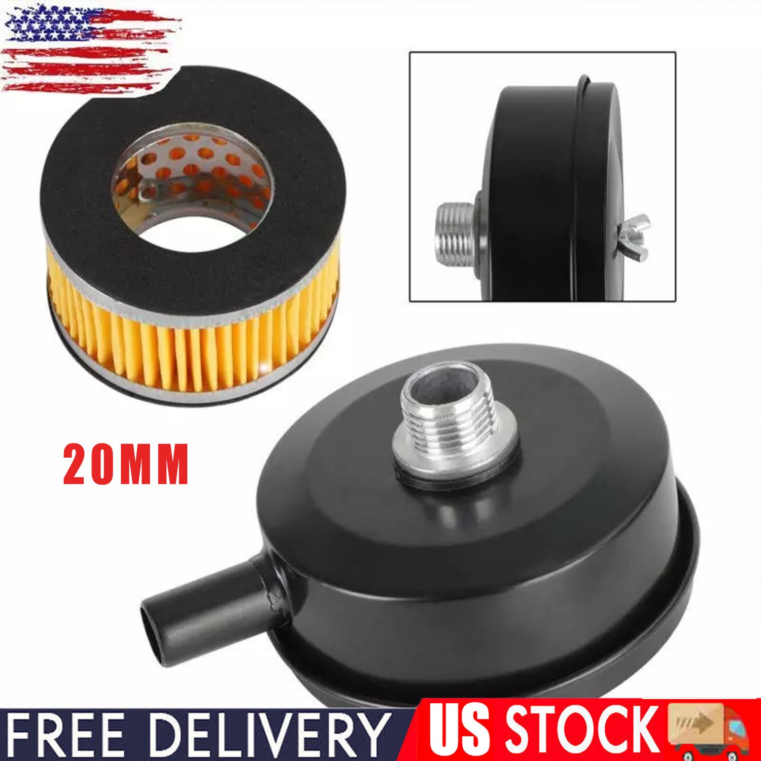 Intake Filter Silencer Metal Housing And Element