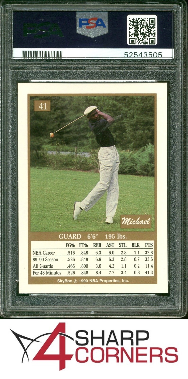 1990 SKYBOX #41 MICHAEL JORDAN BULLS HOF PSA 10 view 2