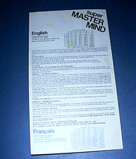 INVICTA SUPER MASTER MIND gioco istruzioni originali SOLO in 10 lingue 1972