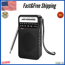 AM FM Radio with Speaker and Earphone Jack, Small Transistor Radio, Battery, USA