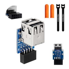 USB 2.0 9Pin Adapter Motherboard Header 9Pin/10Pin Female to Dual Port Type-A