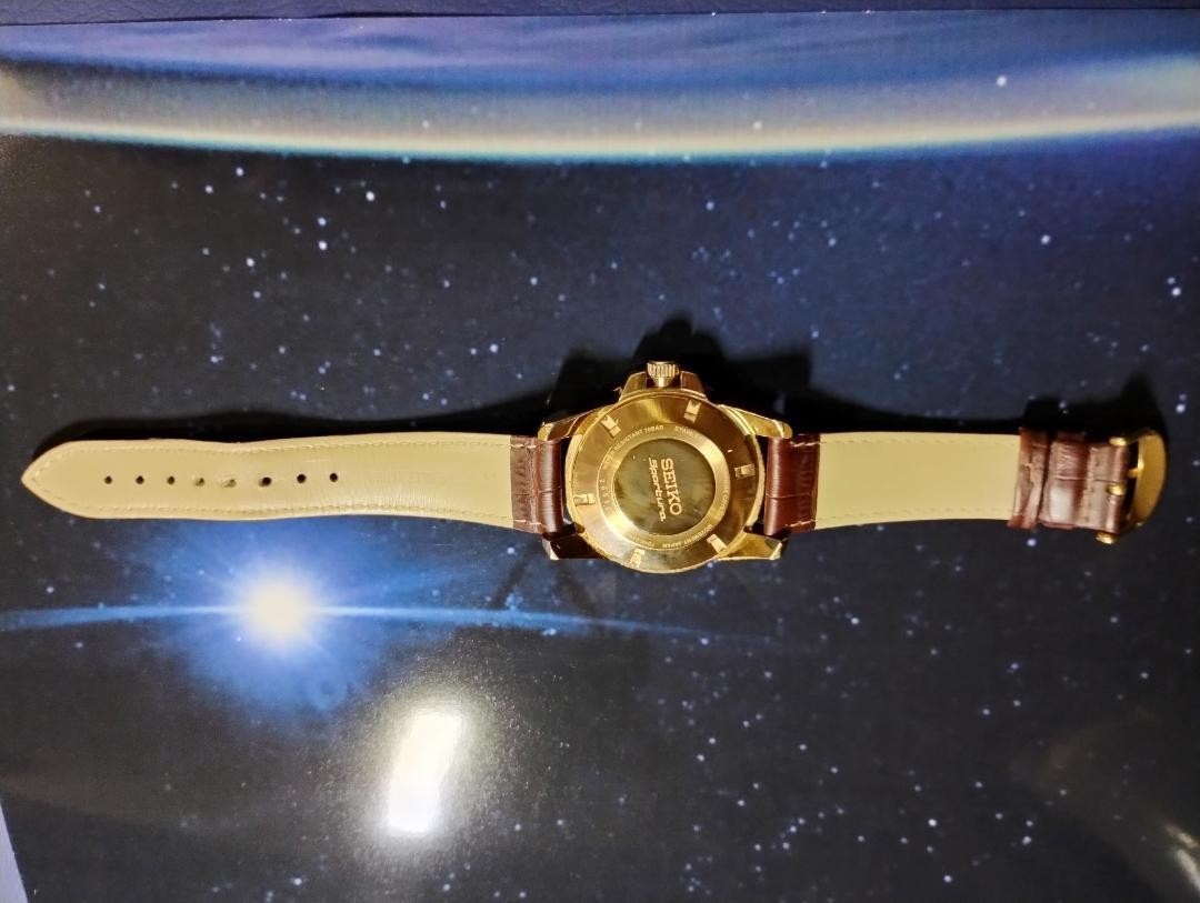 Seiko Sportura Perpetual Kinetic 7D48-0AK0 Men's Watch Black Gold