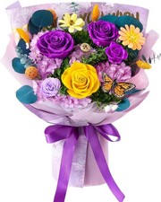 Flowers for Delivery Prime Forever Flowers Preserved Roses Bouquets Purple Flowe