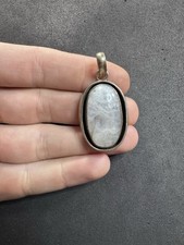 17.6g Vintage Sterling Silver 925 Moonstone Pendant Jewelry lot Y