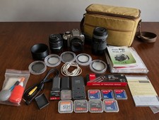 Canon EOS Rebel XT DSLR Bundle 3 Lenses Bag Charger Batteries Cards Tested