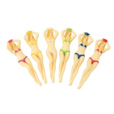 6PCS Funny Golf Tees Plastic Lady Bikini Girl Golf Tees for Golf Training