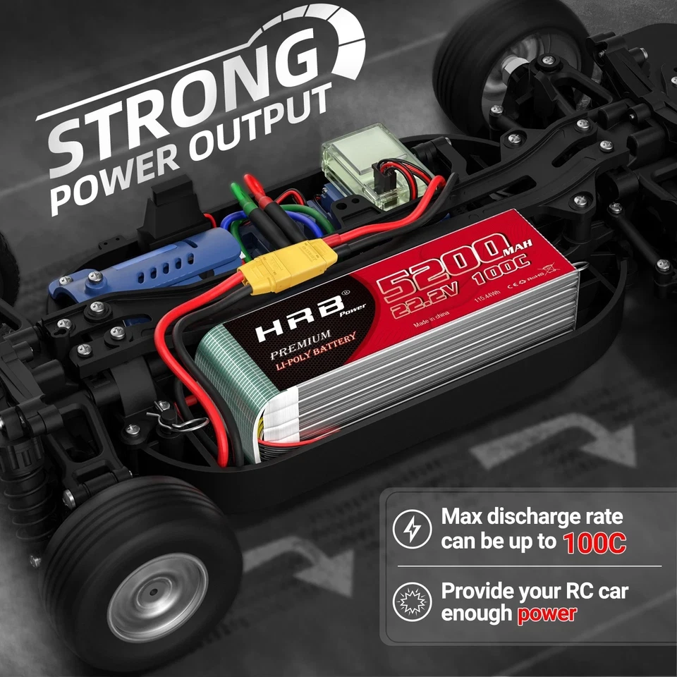 2 Stück 6S 22,2V 5200mAh XT90 LiPo Akku für RC Auto Flugzeug Hubschrauber Drohne - Bild 4 von 4