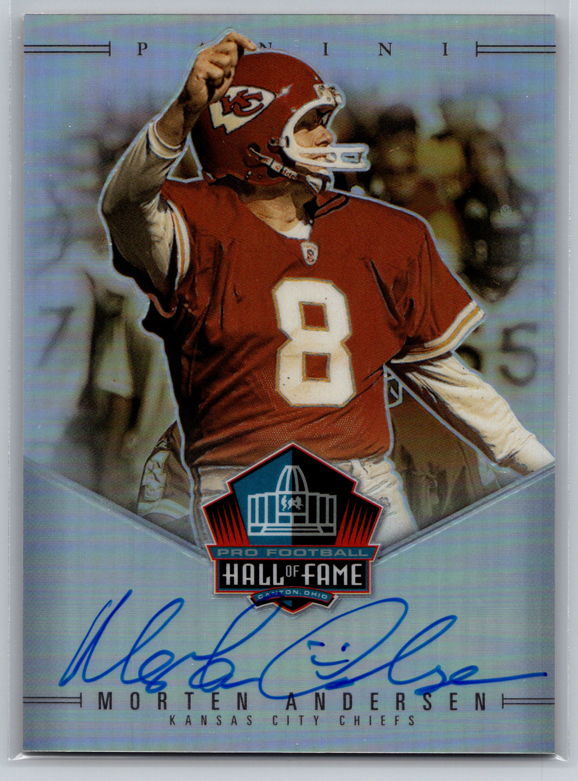 Morten Andersen 2023 Panini Hall Of Fame On-Card Auto /50 #MA Kansas City Chiefs